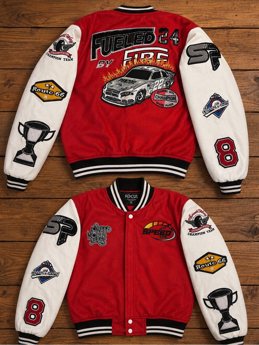 Focus “Fueled By Fire” varsity jacket